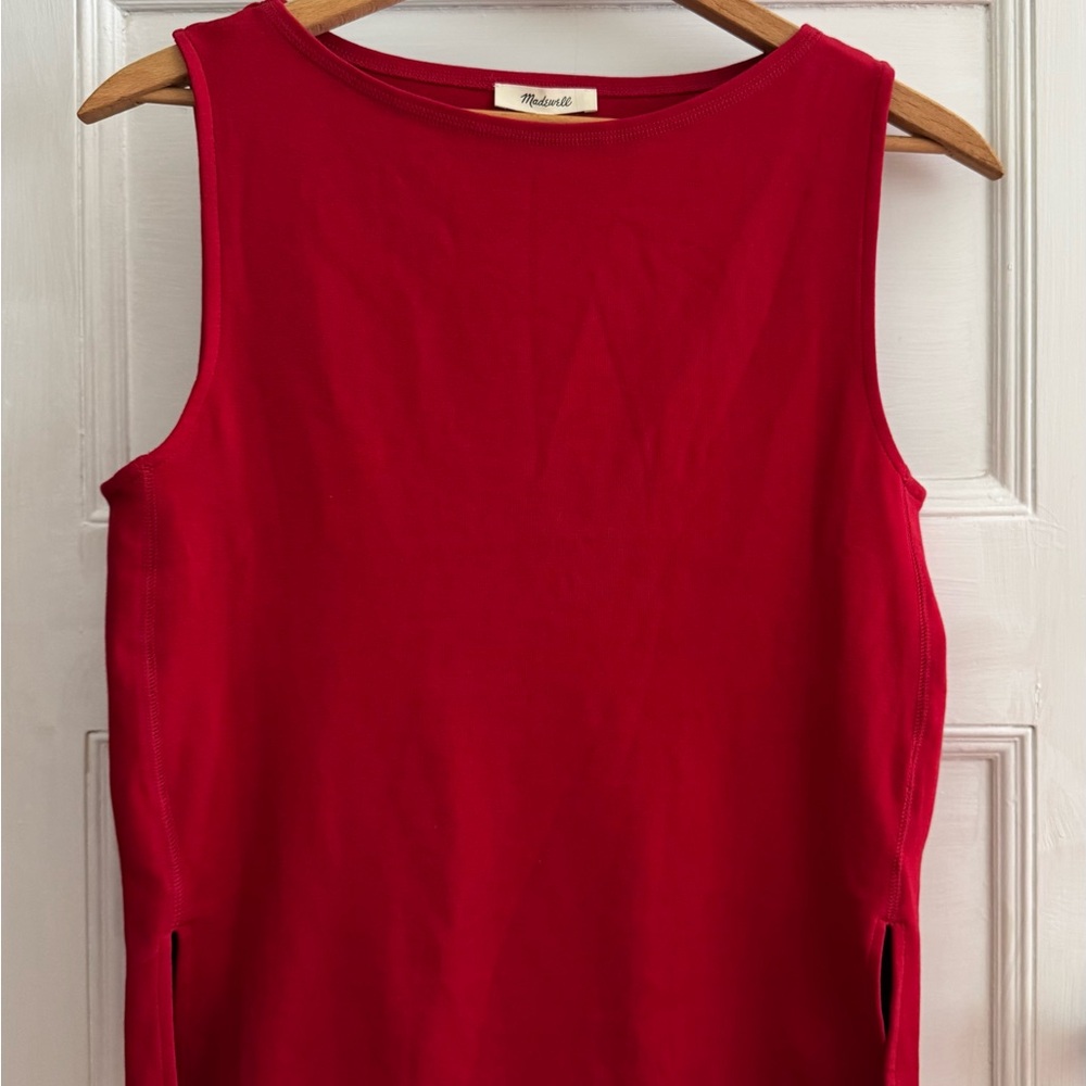 Madewell Red Tank Top with High Neckline